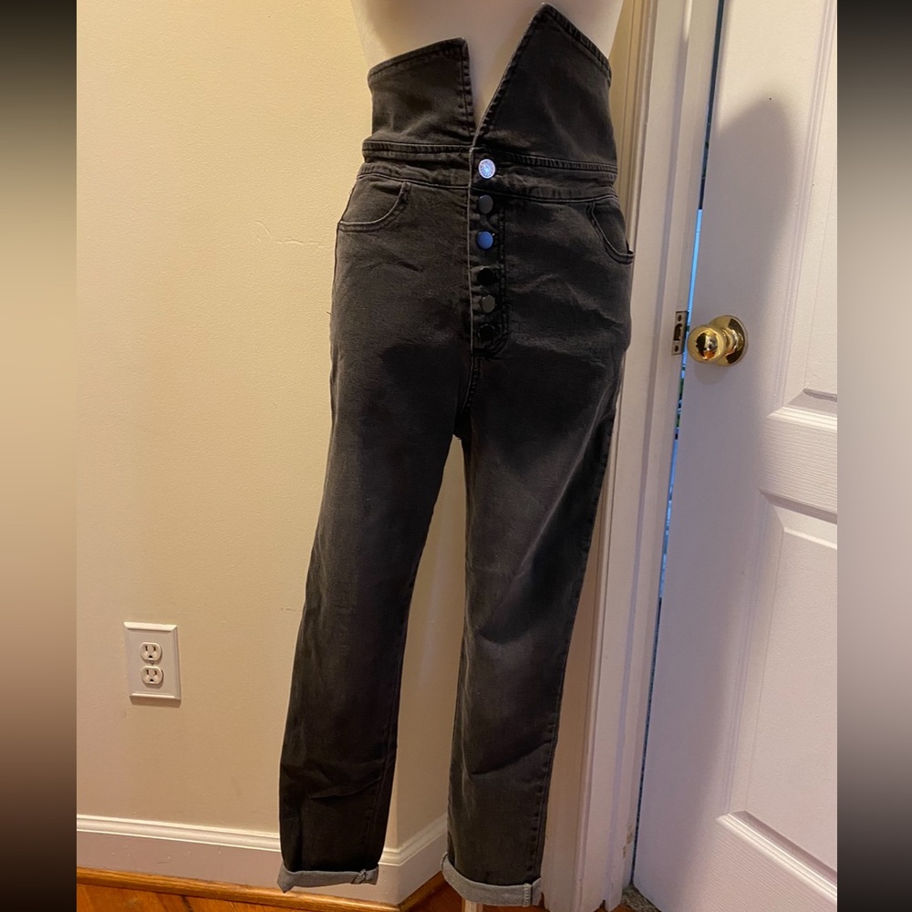 High Wasted Pants - faded black color